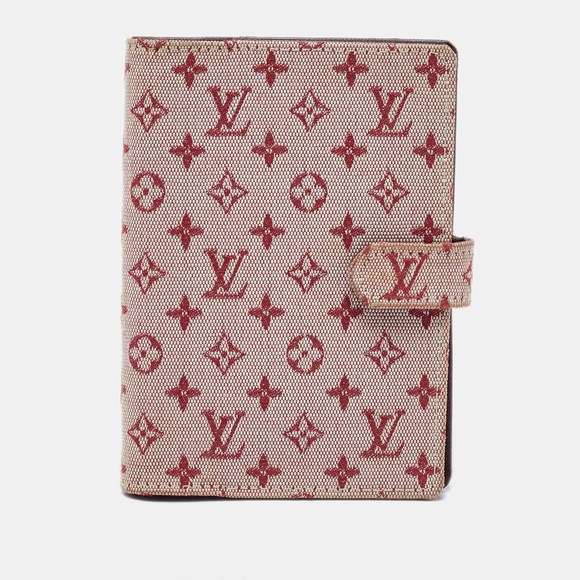 LOUIS VUITTON Cherry Mini Lin Canvas Small Ring Agenda PM Cover - Picture 1 of 8